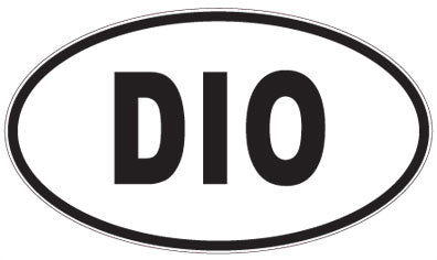 DIO - 3 Letter Initials Oval Sticker