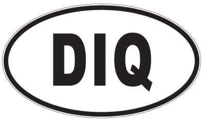 DIQ - 3 Letter Initials Oval Sticker