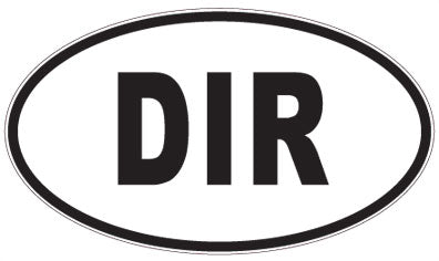 DIR - 3 Letter Initials Oval Sticker