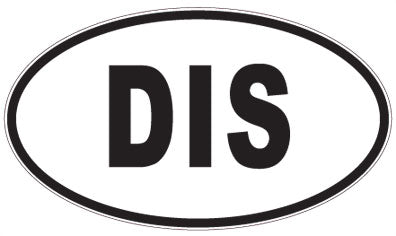 DIS - 3 Letter Initials Oval Sticker