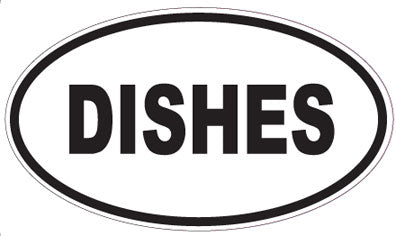 DISHES - Oval Sticker