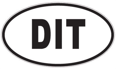 DIT - 3 Letter Initials Oval Sticker