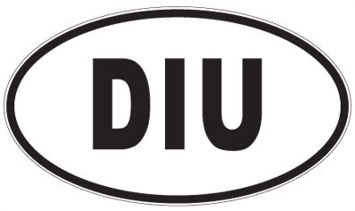 DIU - 3 Letter Initials Oval Sticker