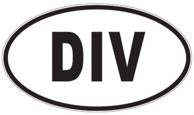 DIV - 3 Letter Initials Oval Sticker