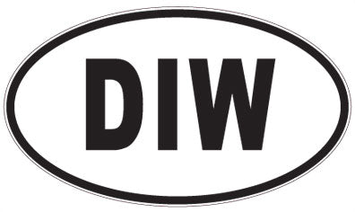 DIW - 3 Letter Initials Oval Sticker