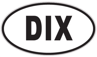 DIX - 3 Letter Initials Oval Sticker