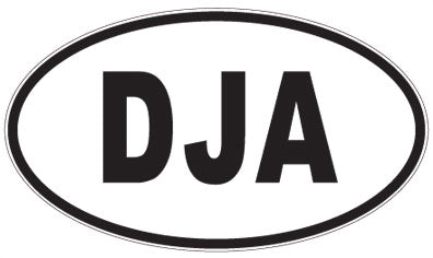 DJA - 3 Letter Initials Oval Sticker