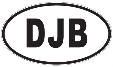 DJB - 3 Letter Initials Oval Sticker
