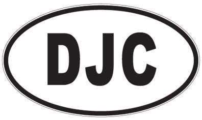 DJC - 3 Letter Initials Oval Sticker