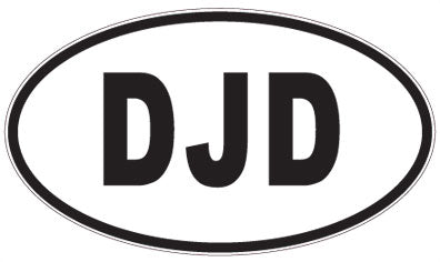 DJD - 3 Letter Initials Oval Sticker