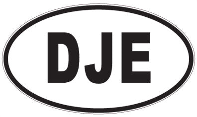 DJE - 3 Letter Initials Oval Sticker
