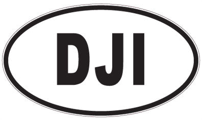 DJI - 3 Letter Initials Oval Sticker