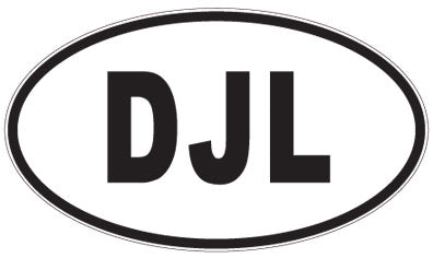 DJL - 3 Letter Initials Oval Sticker