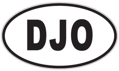 DJO - 3 Letter Initials Oval Sticker