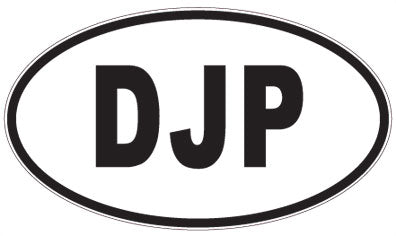 DJP - 3 Letter Initials Oval Sticker