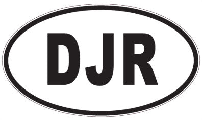 DJR - 3 Letter Initials Oval Sticker