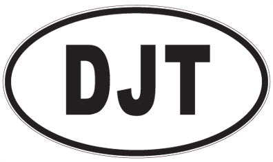 DJT - 3 Letter Initials Oval Sticker