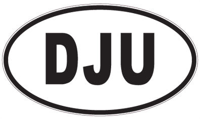 DJU - 3 Letter Initials Oval Sticker