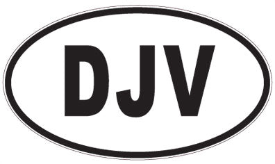 DJV - 3 Letter Initials Oval Sticker