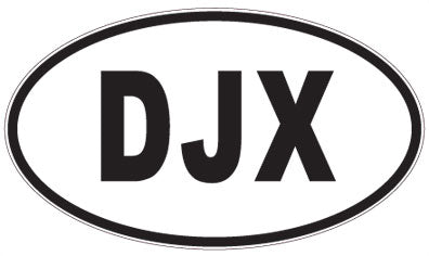DJX - 3 Letter Initials Oval Sticker