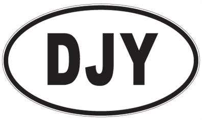 DJY - 3 Letter Initials Oval Sticker