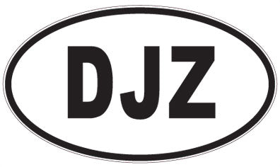 DJZ - 3 Letter Initials Oval Sticker