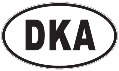 DKA - 3 Letter Initials Oval Sticker