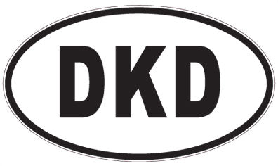 DKD - 3 Letter Initials Oval Sticker