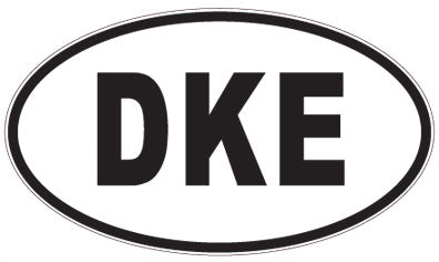 DKE - 3 Letter Initials Oval Sticker
