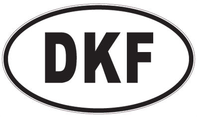 DKF - 3 Letter Initials Oval Sticker