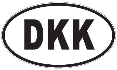 DKK - 3 Letter Initials Oval Sticker