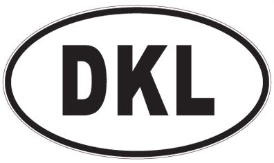DKL - 3 Letter Initials Oval Sticker