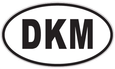 DKM - 3 Letter Initials Oval Sticker