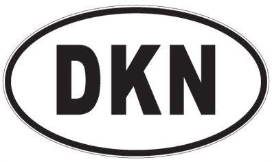 DKN - 3 Letter Initials Oval Sticker