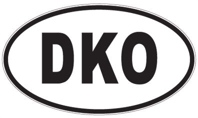 DKO - 3 Letter Initials Oval Sticker