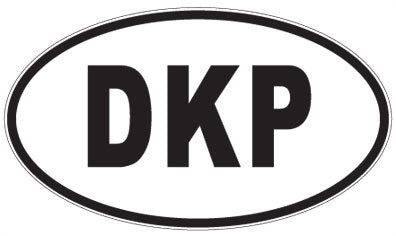 DKP - 3 Letter Initials Oval Sticker
