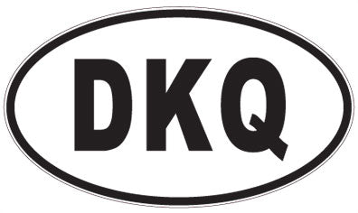 DKQ - 3 Letter Initials Oval Sticker