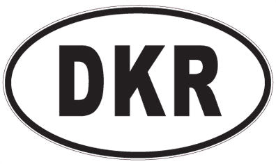 DKR - 3 Letter Initials Oval Sticker
