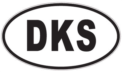 DKS - 3 Letter Initials Oval Sticker