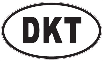 DKT - 3 Letter Initials Oval Sticker