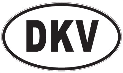 DKV - 3 Letter Initials Oval Sticker