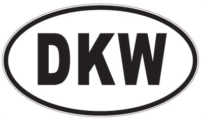 DKW - 3 Letter Initials Oval Sticker