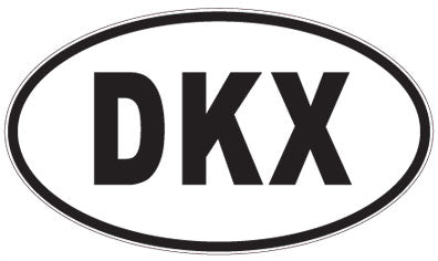 DKX - 3 Letter Initials Oval Sticker