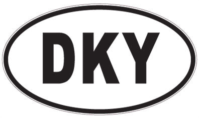 DKY - 3 Letter Initials Oval Sticker
