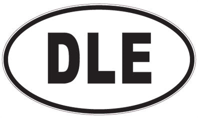 DLE - 3 Letter Initials Oval Sticker
