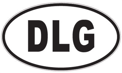 DLG - 3 Letter Initials Oval Sticker