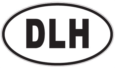 DLH - 3 Letter Initials Oval Sticker