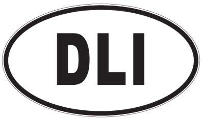 DLI - 3 Letter Initials Oval Sticker