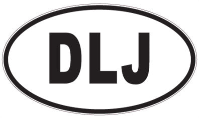 DLJ - 3 Letter Initials Oval Sticker