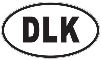 DLK - 3 Letter Initials Oval Sticker